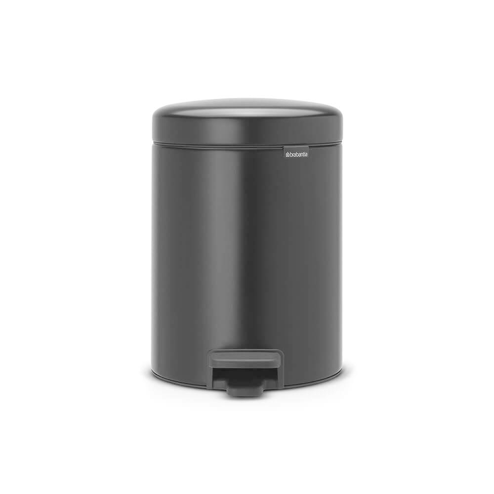 Lixeira em Aço 5 Litros New Icon Brabantia Preta - 1