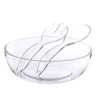 Conjunto de Saladeira + 2 Talheres em Acrílico Transparente Kenya - 1