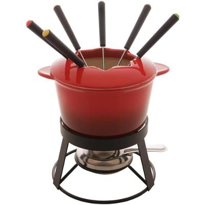 Fondue em Cerâmica 10 Peças 1,8 Litros Wolff Vermelho