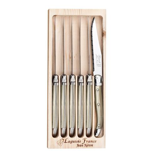 6 Facas em Inox Laguiole Champagne