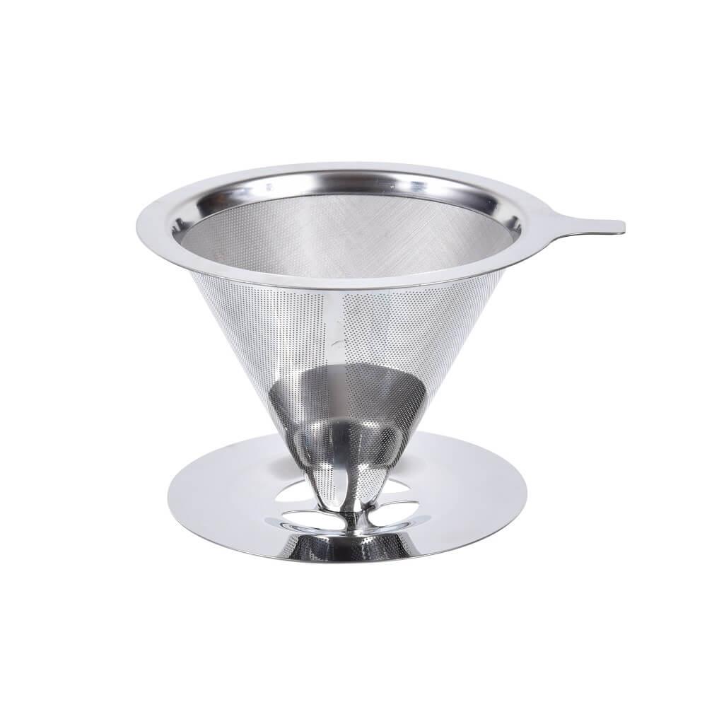 Filtro para Café Reutilizável em Inox 8x11,5x13,5cm Mimo Style Prata - 1