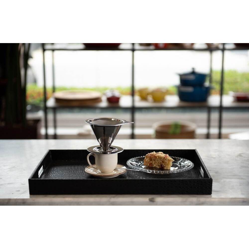 Filtro para Café Reutilizável em Inox 8x11,5x13,5cm Mimo Style Prata - 5