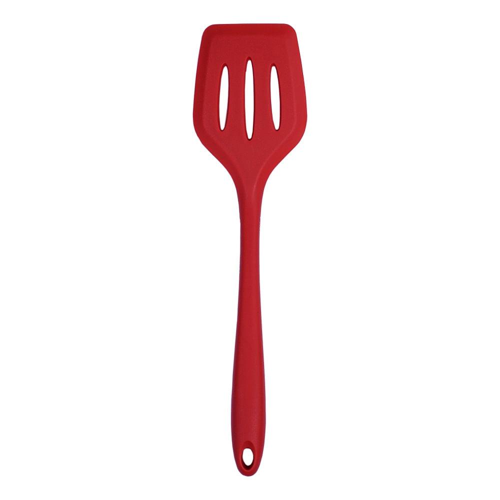 Espátula Vazada de Silicone 30cm Kenya Vermelho - 1