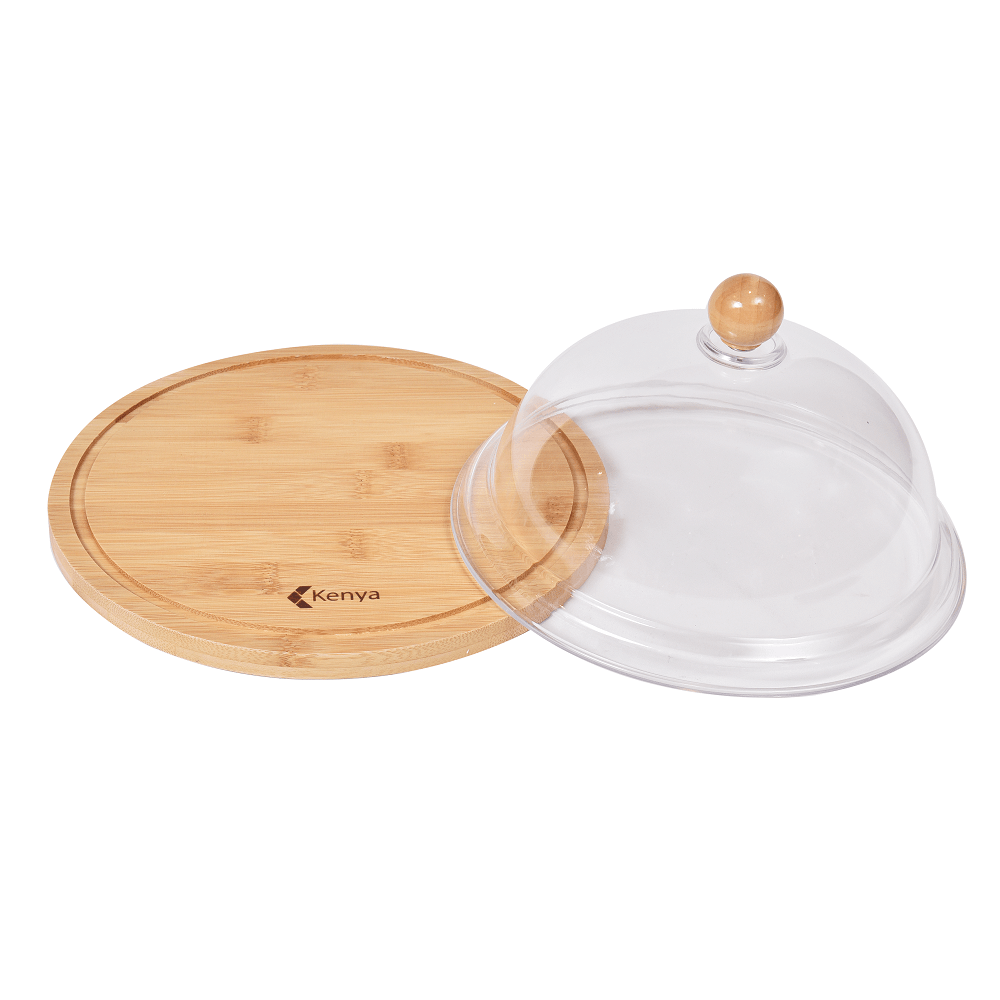 Bandeja para Queijo com Tampa em Bambu 23x14,5cm Kenya - 3