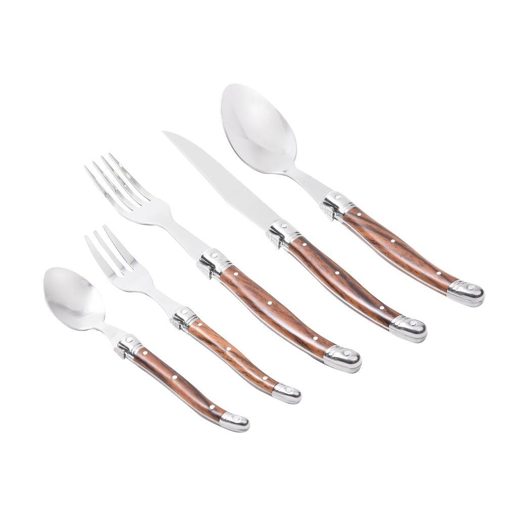 Faqueiro 30 Peças em Inox Laguiole Kenya Marrom - 1