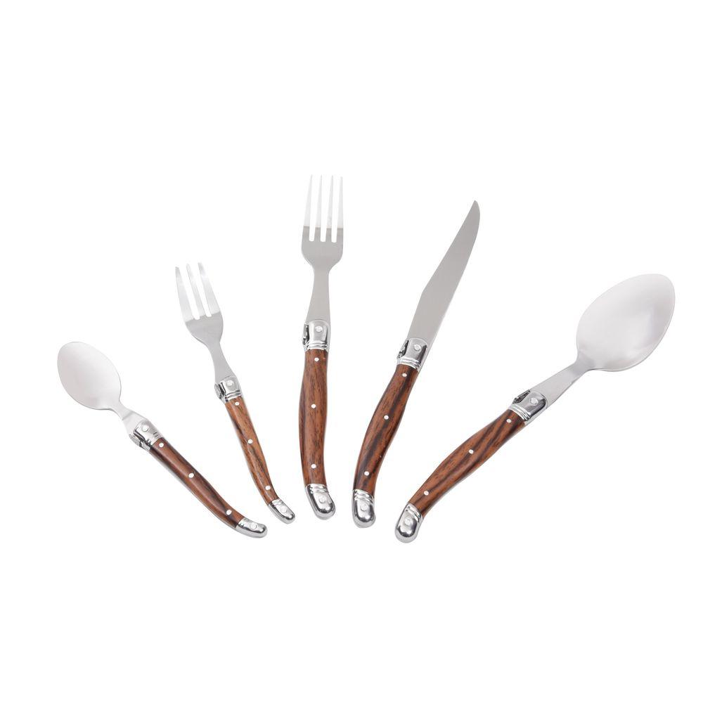Faqueiro 30 Peças em Inox Laguiole Kenya Marrom - 2