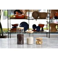 Pote Redondo Kitchen em Vidro com Tampa de Bambu 650ml Kenya - 3