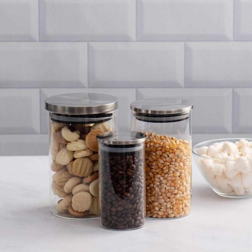 Pote de Vidro com Tampa em Inox Redondo 350ml Kenya - 4