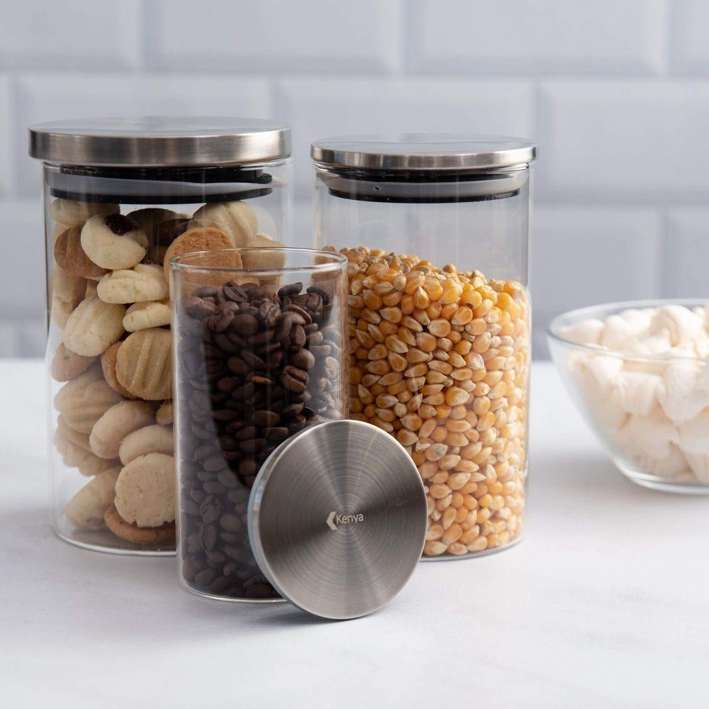 Pote de Vidro com Tampa em Inox Redondo 350ml Kenya - 5