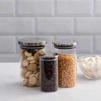 Pote de Vidro com Tampa em Inox Redondo 350ml Kenya