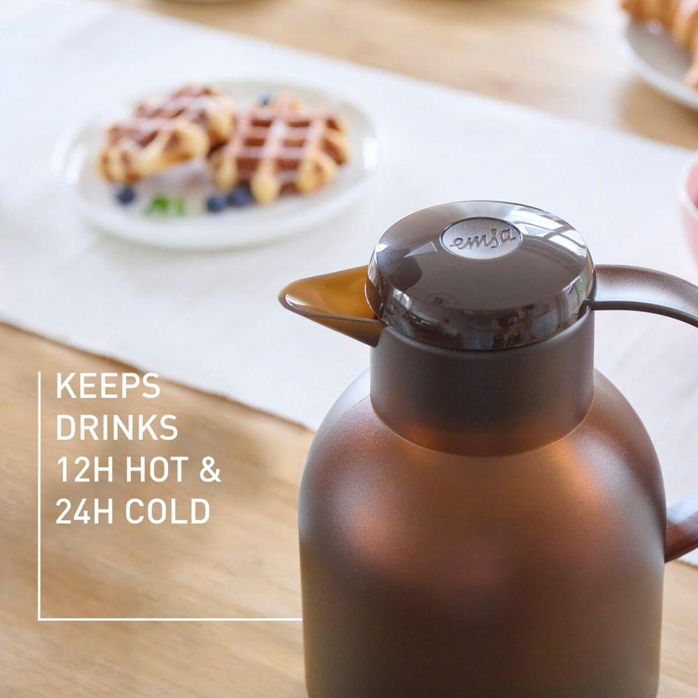 Garrafa Térmica 1 Litro Quick Press Samba Emsa Marrom - 3