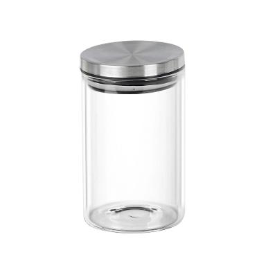 Pote de  Vidro com Tampa Inox Redondo 150ml 11,5x5,5cm