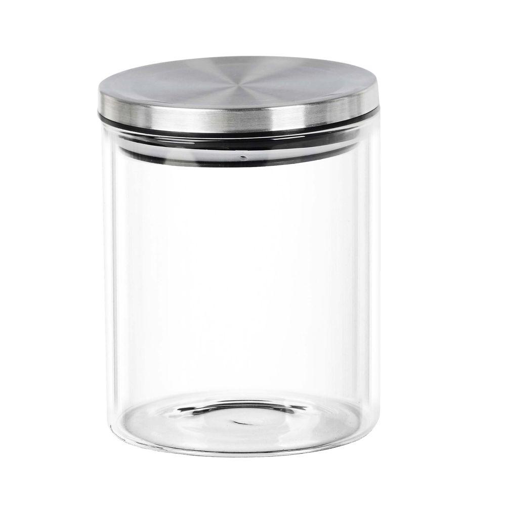 Pote de  Vidro com Tampa Inox Redondo 350ml 95x8cm - 1