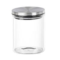 Pote de  Vidro com Tampa Inox Redondo 350ml 95x8cm - 1