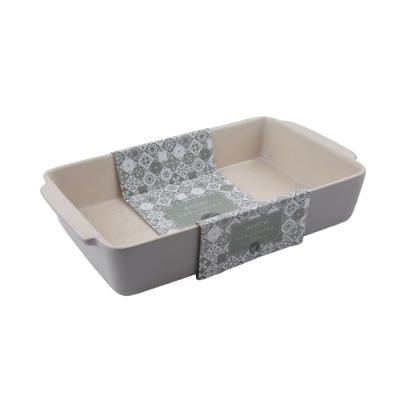 Travessa Retangular em Cerâmica 25L 7,4x21,2x37,5cm Aveiro Cinza