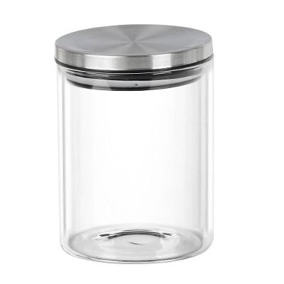 Pote de Vidro com Tampa em Inox Redondo 800ml 125x10cm