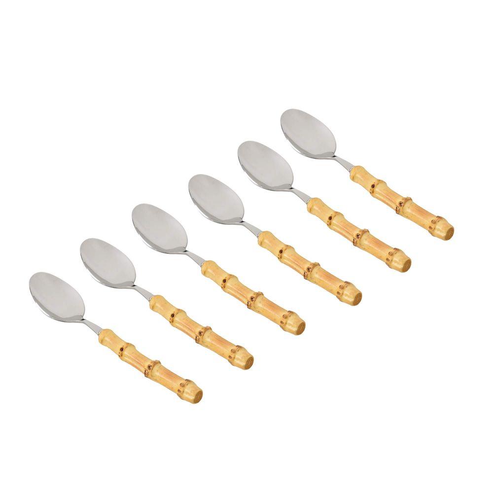 6 Colheres de Chá Bamboo Natural em Aço Inox Kenya - 2