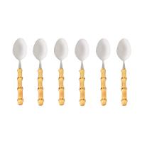 6 Colheres de Chá Bamboo Natural em Aço Inox Kenya - 1