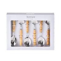 6 Colheres de Chá Bamboo Natural em Aço Inox Kenya