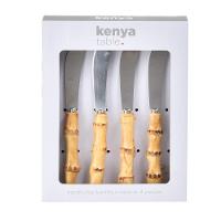 4 Espátulas para Patê Bamboo Natural Kenya