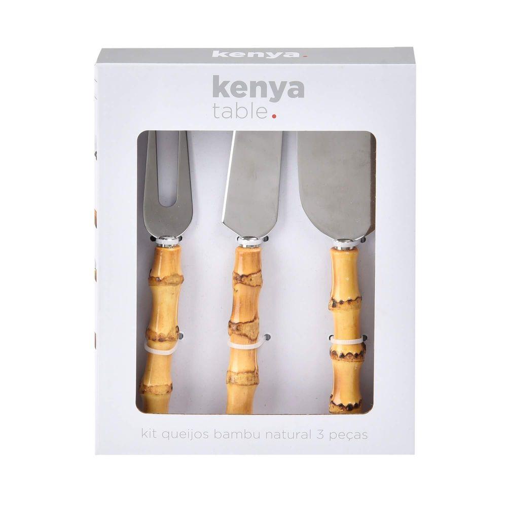 Kit 3 Peças para Queijo Bamboo Natural Kenya - 4
