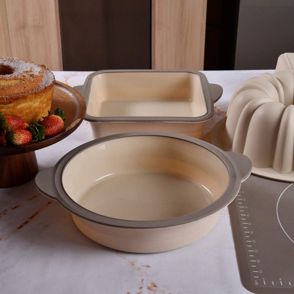 Forma Retangular de Silicone 8x14x27cm Kenya Bege - 10