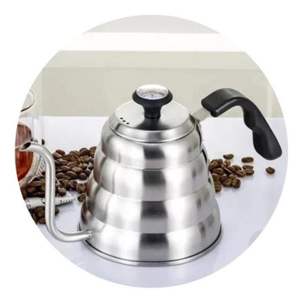 Chaleira Bico Fino 1 Litro em Inox Mimo Prata - 8