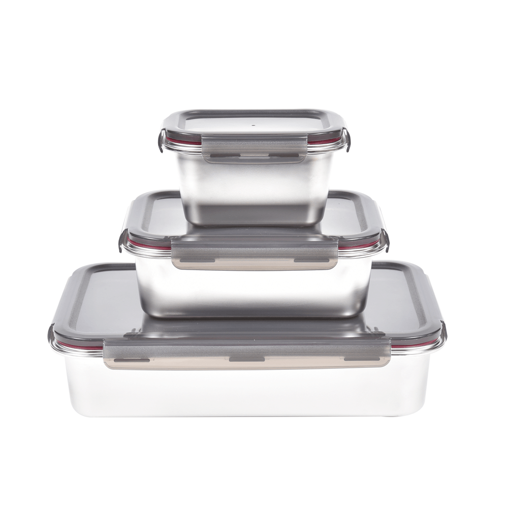 Pote Retangular em Aço Inox 1 Litro Kenya - 5