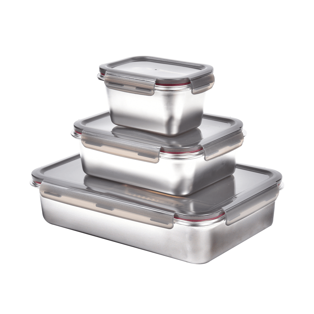 Pote Retangular em Aço Inox 1 Litro Kenya - 6