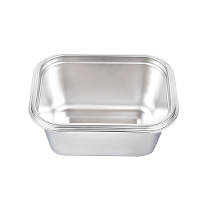 Pote Retangular em Aço Inox 1 Litro Kenya