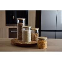 Pote Redondo em Vidro com Tampa em Bambu 800ml Kenya - 5