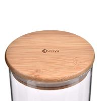 Pote Redondo em Vidro com Tampa em Bambu 800ml Kenya - 6