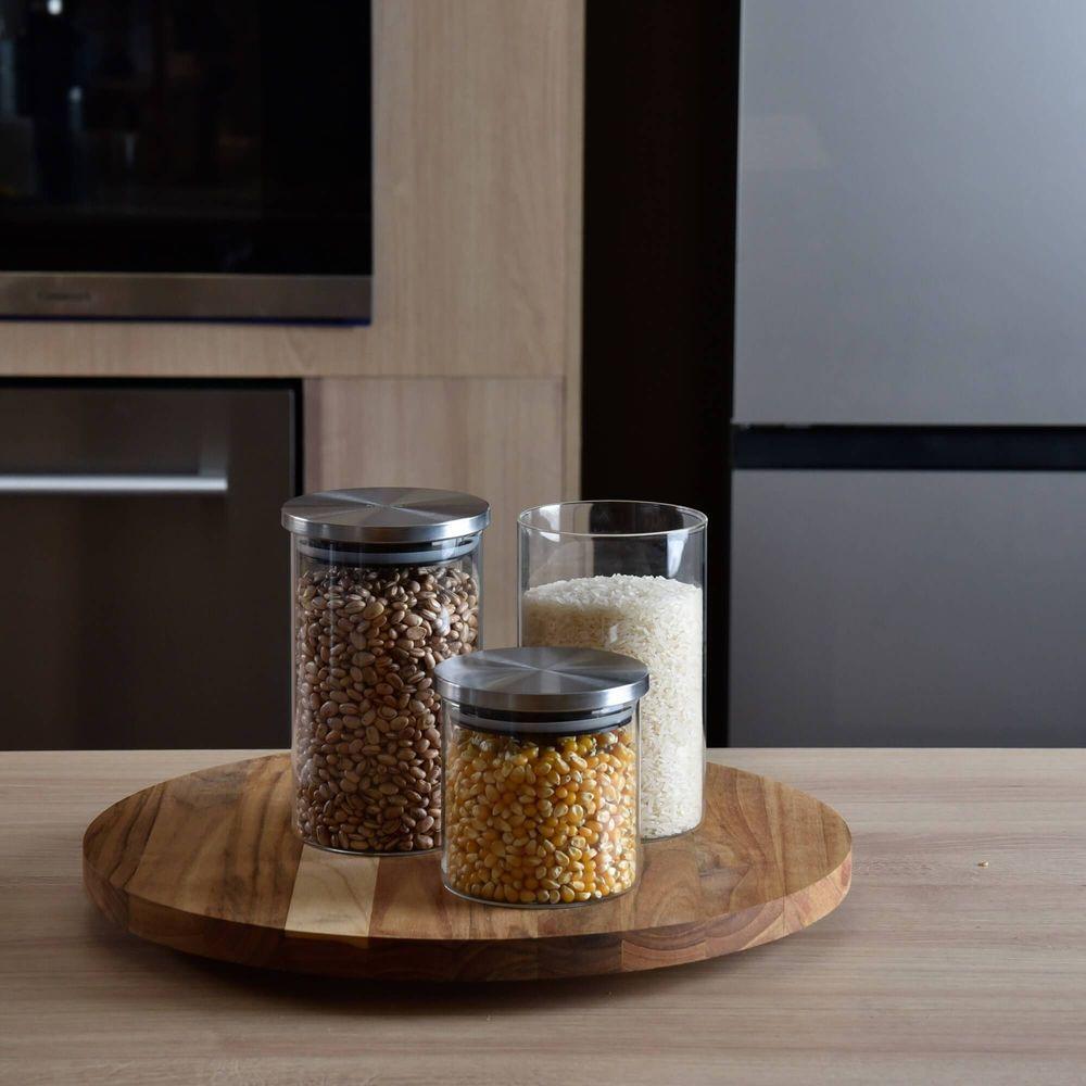 Pote Redondo de Vidro com Tampa de Inox 400ml Kenya - 3