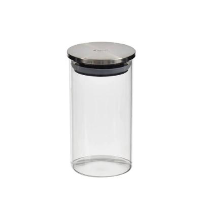 Pote Redondo de Vidro com Tampa de Inox 400ml Kenya