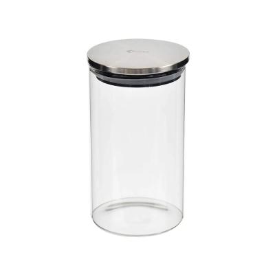 Pote Redondo de Vidro com Tampa de Inox 600ml Kenya