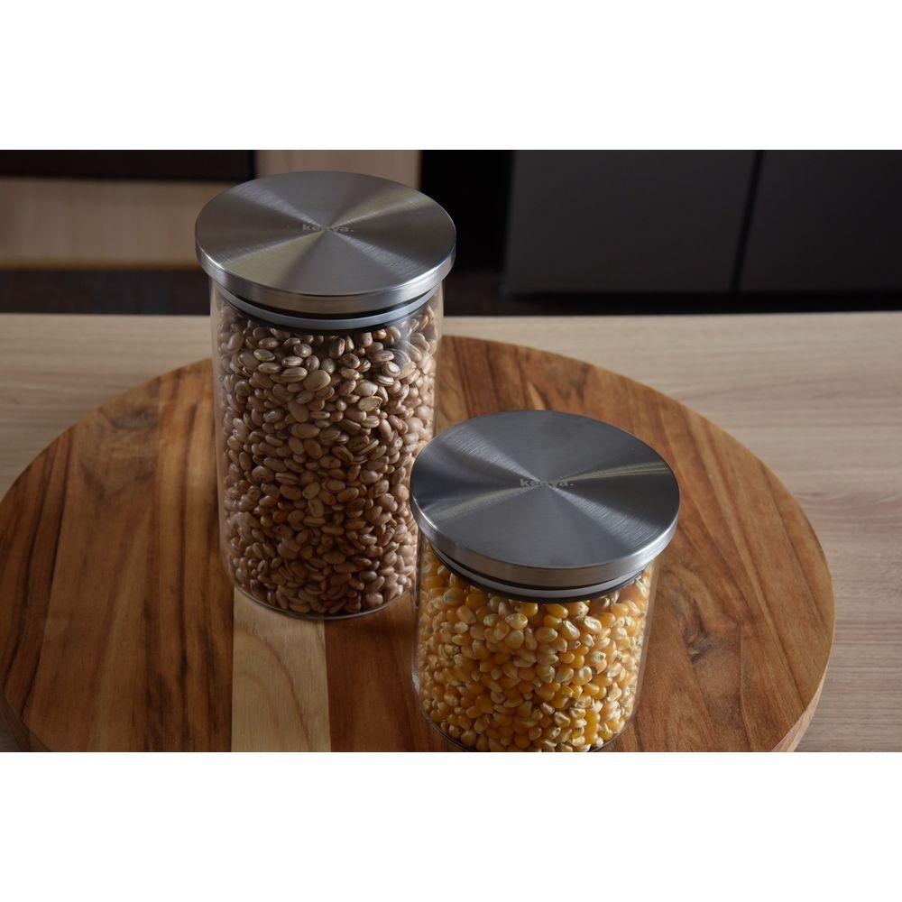 Pote Redondo de Vidro com Tampa de Inox 800ml Kenya - 5