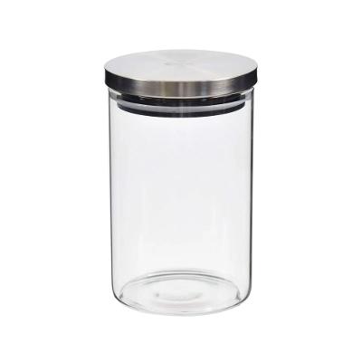 Pote Redondo em Vidro com Tampa de Inox 1,5 Litros Kenya