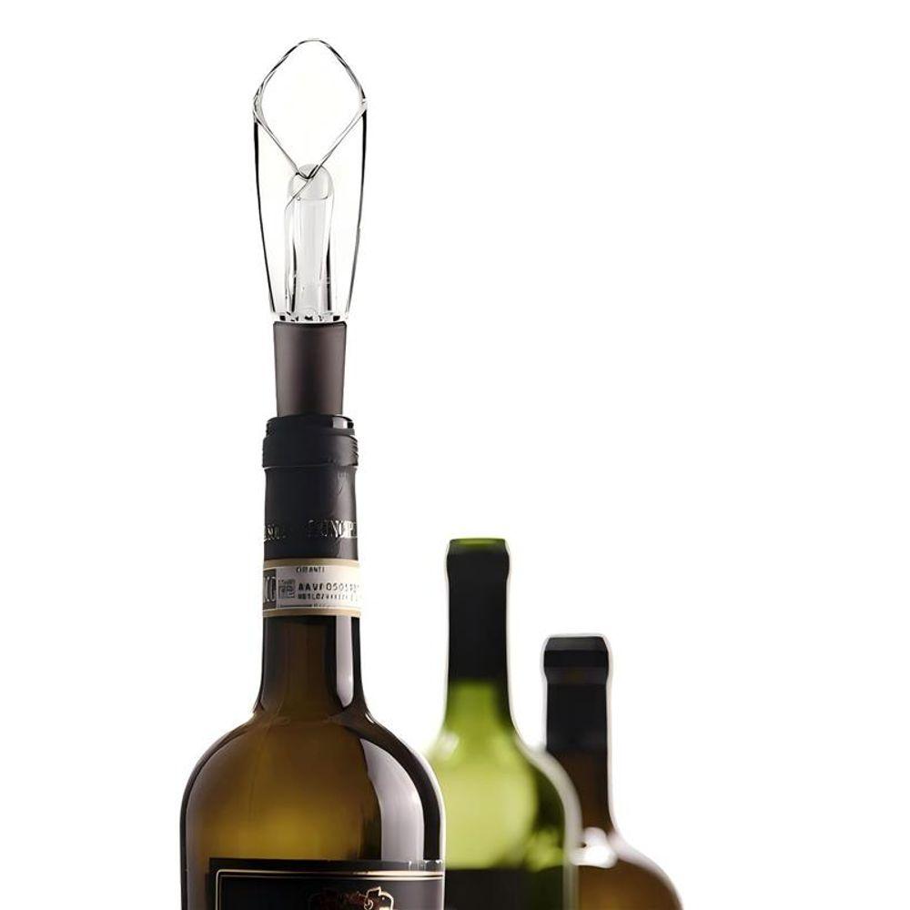 Kit Vinho com Bomba a Vácuo e Aerador  em Aço Inox Kenya Preto - 5