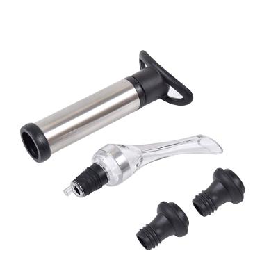 Kit Vinho com Bomba a Vácuo e Aerador  em Aço Inox Kenya Preto