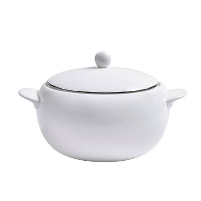 Sopeira com Tampa Silver em Porcelana 3,5 Litros Strauss Branca