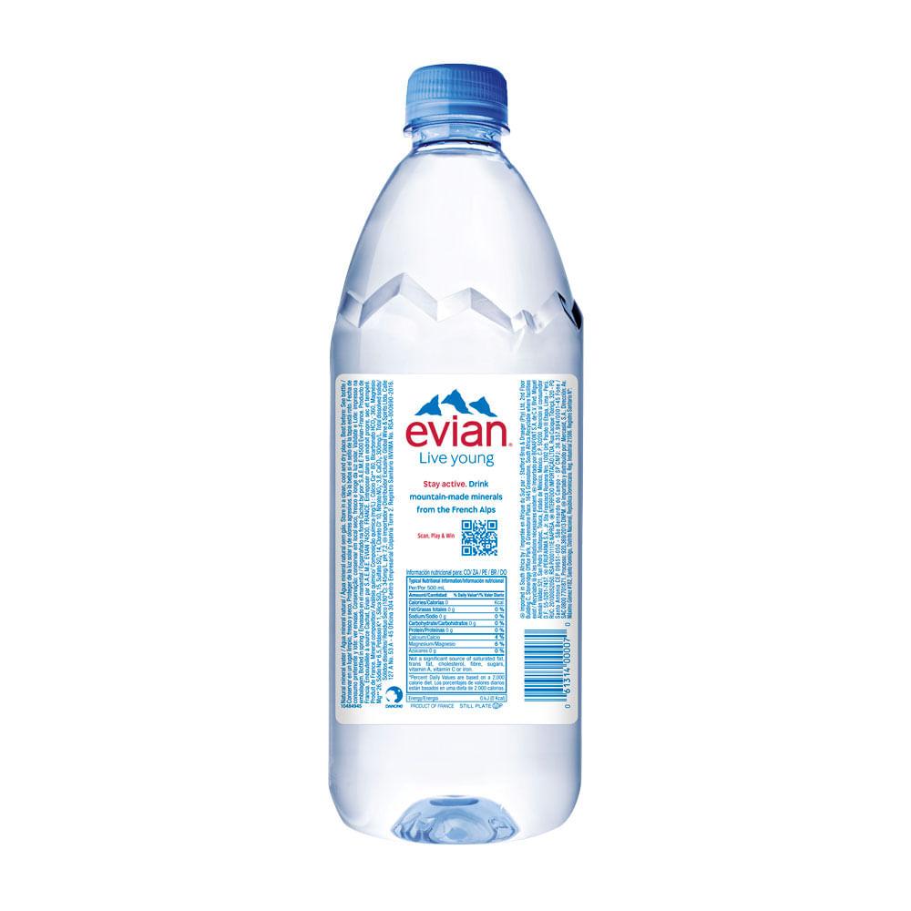 Água Evian Pet Sem Gás US Open Limited Edition 1000ml - 2