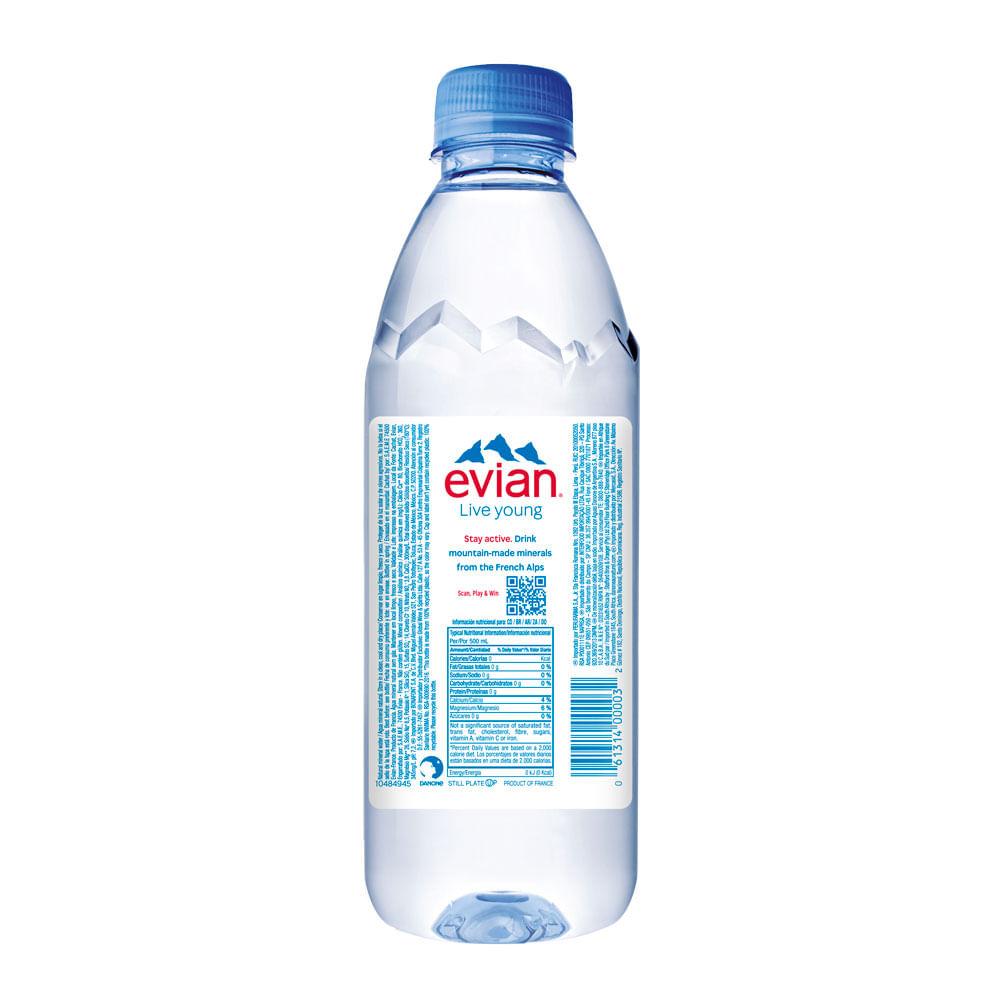 Água Evian Pet Sem Gás US Open Limited Edition 500ml - 2