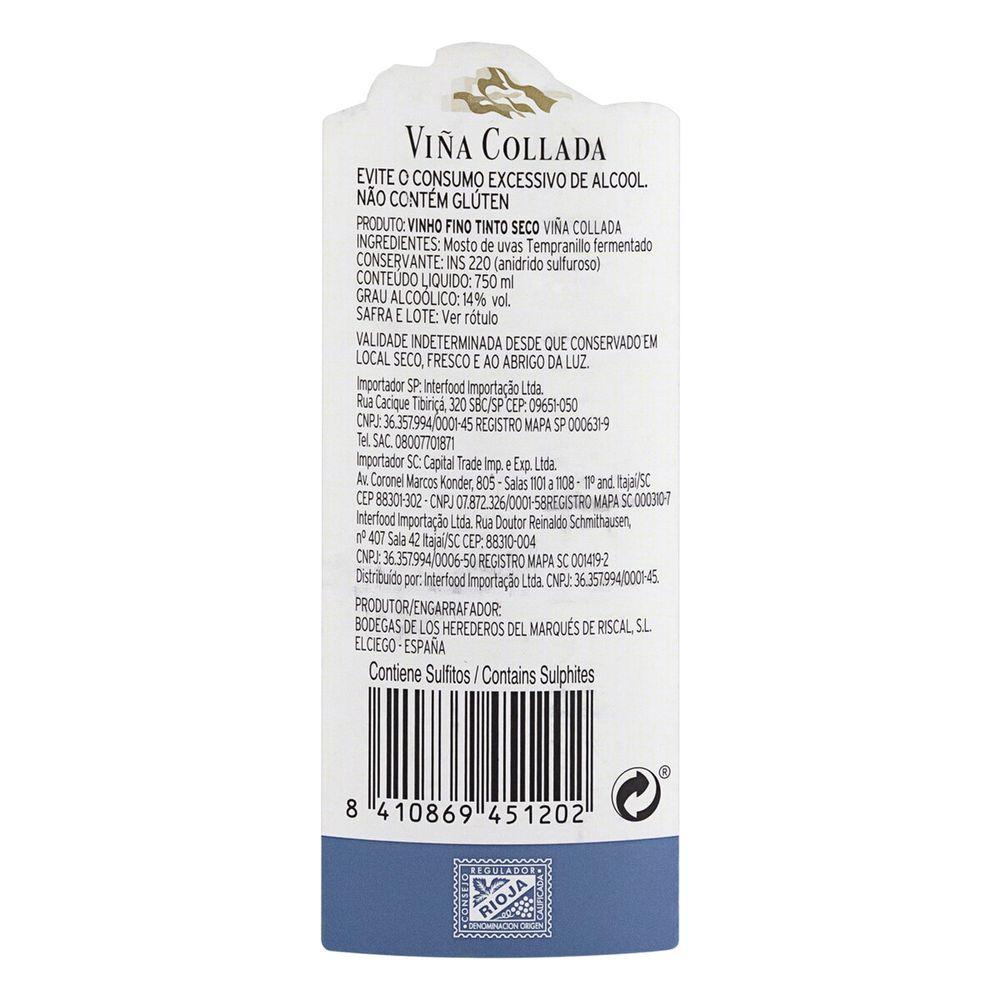 Vinho Tinto Vina Collada by Marques de Riscal 750ml - 3