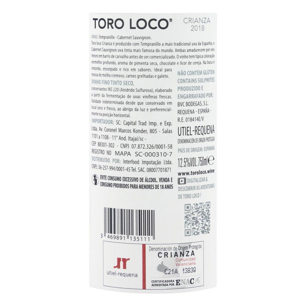 Vinho Tinto Toro Loco Crianza DOP Utiel Requena 750ml - 3