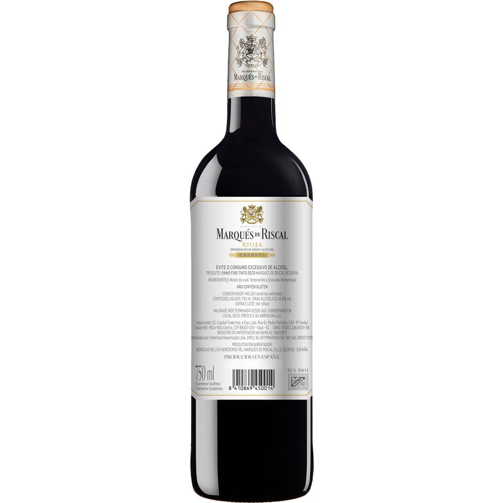 Vinho Tinto Marques De Riscal Reserva Tempranillo 750ml - 3