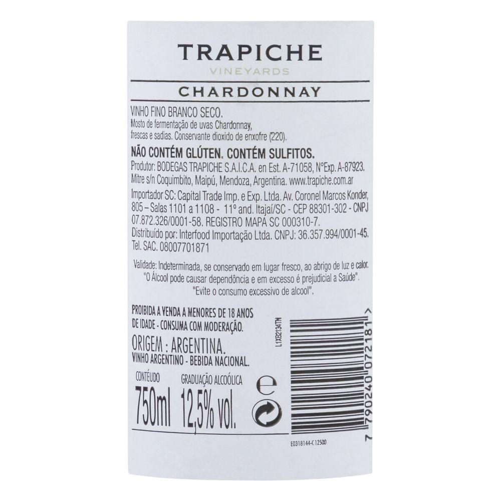 Vinho Branco Trapiche Vineyards Chardonnay 750ml - 3