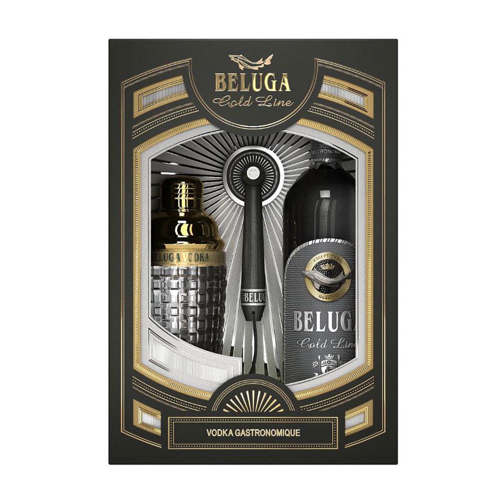 Vodka Beluga Gold Line 700ml 01 Garrafa e 01 Coqueteleira - 1
