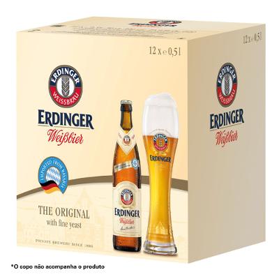 Kit Cerveja Erdinger Weissbier 500ml -12 Unidades