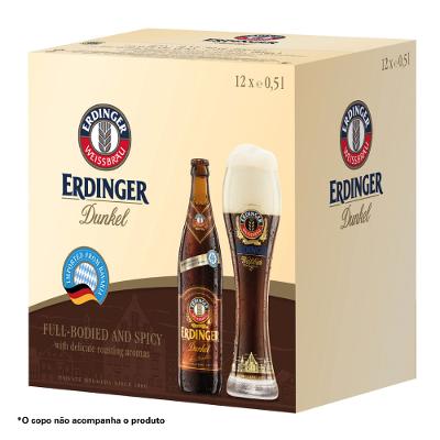 Kit Cerveja Erdinger Dunkel 500ml - 12 Unidades
