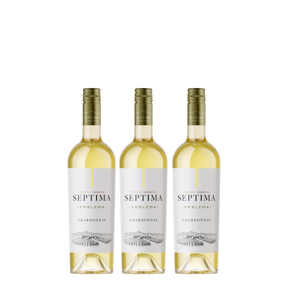 Kit Vinho Branco Septima Chardonnay 750ml 03 Unidades - 1